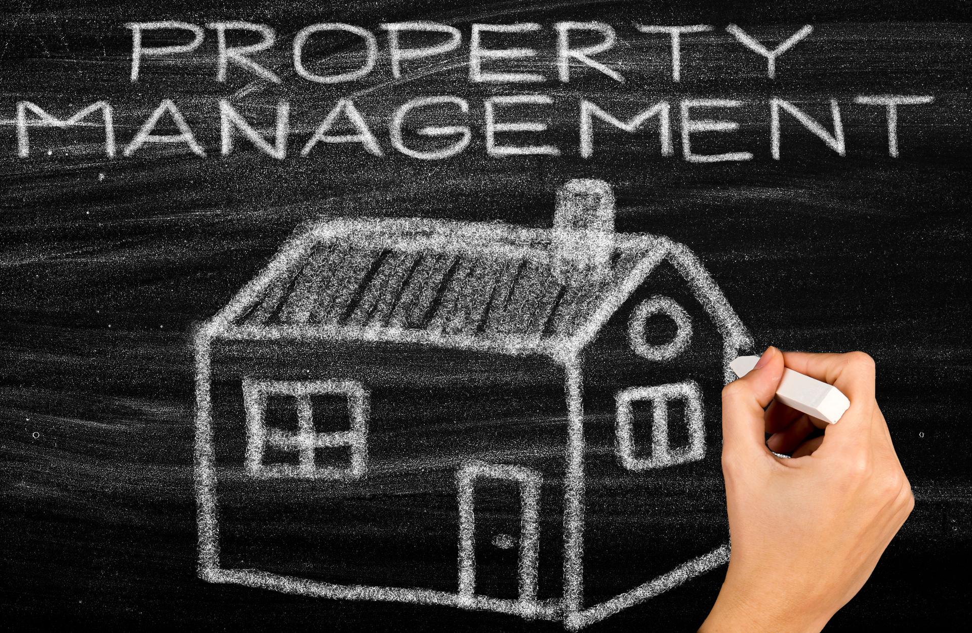 Property management concept on chalkboard
